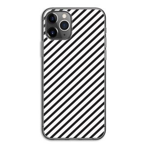 Strepen zwart-wit: iPhone 11 Pro Transparant Hoesje