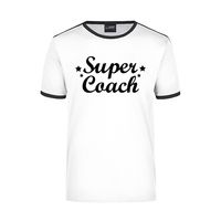 Super coach wit/zwart ringer t-shirt voor heren