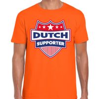 Nederland / Dutch schild supporter t-shirt oranje voor heren - thumbnail