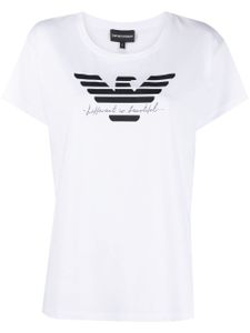 Emporio Armani t-shirt en coton à logo imprimé - Blanc