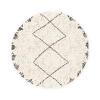 Boho&me Rond hoogpolig vloerkleed berber Artisan - wit|grijs - 120 cm