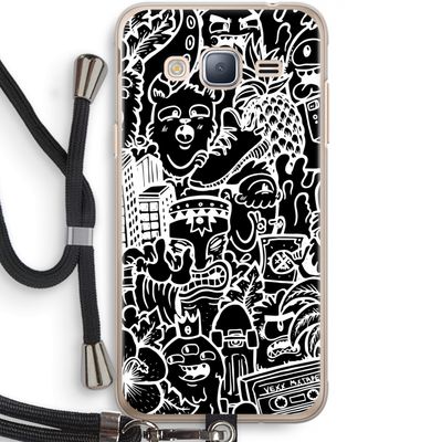 Vexx Black Mixtape: Samsung Galaxy J3 (2016) Transparant Hoesje met koord