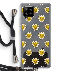Leeuwenkoppen: Samsung Galaxy A42 5G Transparant Hoesje met koord