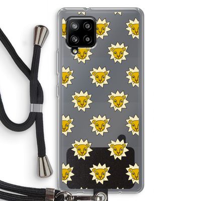 Leeuwenkoppen: Samsung Galaxy A42 5G Transparant Hoesje met koord