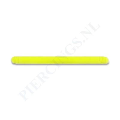 Staafje barbell flexibel acryl 16 mm geel
