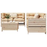 5-delige Loungeset massief grenenhout