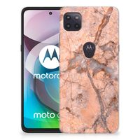 Motorola Moto G 5G TPU Siliconen Hoesje Marmer Oranje