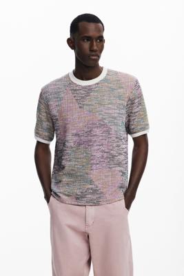 Gemêleerd T-shirt met korte mouwen - RED - S