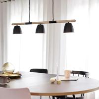 Grote brede hanglamp hout & zwart GU10 fitting Nordlux Theo