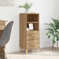 Dressoir artisanaal eikenkleurig 34 x 34.5 x 90 cm Bewerkt hout