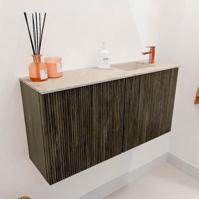 Toiletmeubel Mondiaz Joya Dlux | 80 cm | Meubelkleur Shadow | Faye wastafel Frappe Wasbak Rechts | 1 kraangat