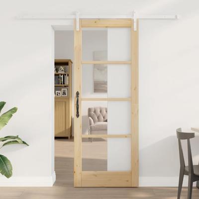 Schuifdeur met beslag ORKDAL Massief hout en glas