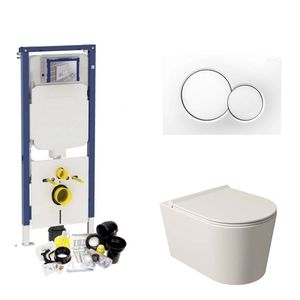 Geberit UP720 Toiletset Wandcloset Salenzi Civita Mat Wit met Sigma 01 Drukplaat