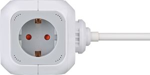 Brennenstuhl ALEA-Power socket kubus 4-voudig (met 1,4 m kabel en kinderbeveiliging) - 1150090