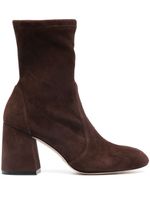 Stuart Weitzman bottines en daim à bout rond 85 mm - Marron