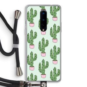Cactus Lover: OnePlus 8 Transparant Hoesje met koord