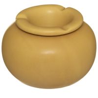 Terras asbak/stormasbak rond keramiek 13 x 9 cm geel