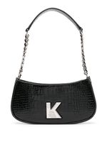 Karl Lagerfeld sac porté épaule Kameo à effet peau de crocodile - Noir - thumbnail