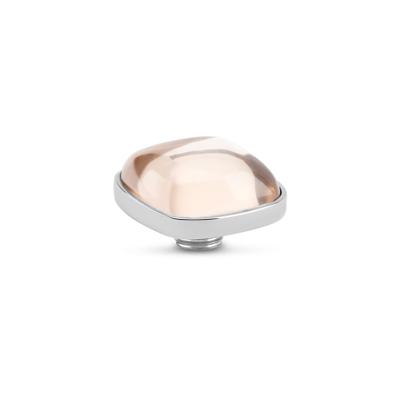 Melano Vivid Bulb Square Steentje Salmon Zilver