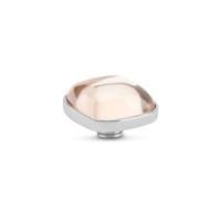 Melano Vivid Bulb Square Steentje Salmon Zilver
