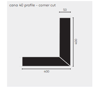 Kreon - cana 40 corner cut 90° wit