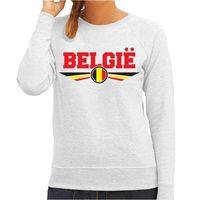 Belgie landen sweater grijs dames - thumbnail