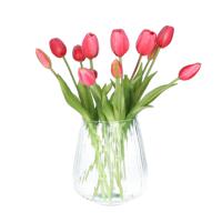 Bellatio Design Kunst tulpen boeket Bella - 12x stuks - oudroze - real touch - 40 cm   -