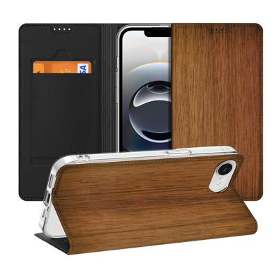Apple iPhone 16e Book | Wallet Case | Donker Hout Apple iPhone 16e Book | Wallet Case | Donker Hout