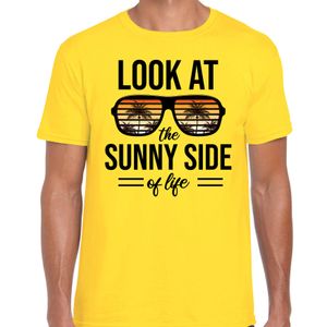 Sunny side feest t-shirt / shirt look at the sunny side of life geel voor heren