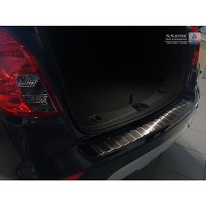 Zwart RVS Bumper beschermer passend voor Opel Mokka X 2016- 'Ribs' AV245055