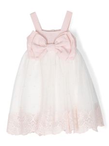 Lapin House robe en tulle à détail de nœud - Blanc