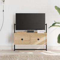 Tv-meubel wandgemonteerd 60,5x30x51 cm hout sonoma eikenkleurig