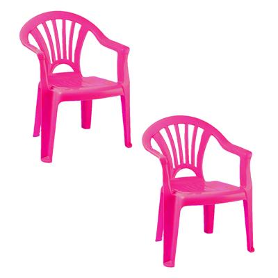 Trendoz Stoeltje voor kinderen - 2x - roze - 50 cm - binnen en buiten - kunststof