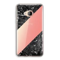 Zwart marmer: HTC U Play Transparant Hoesje