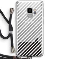 Strepen zwart-wit: Samsung Galaxy S9 Transparant Hoesje met koord