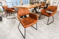 Design stoel MUSTANG antiek bruin microvezel met armleuning - 38387 - thumbnail