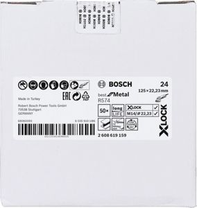 Bosch Accessoires X-LOCK Fiberschijf, 125mm, G 24, R574, Best for Metal - 1 stuk(s) - 2608619159