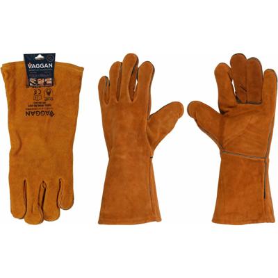 BBQ handschoenen - leder - camel bruin - hittebestendig tot 250 graden BBQ handschoenen - leder - camel bruin - hittebestendig tot 250 graden
