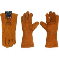 BBQ handschoenen - leder - camel bruin - hittebestendig tot 250 graden