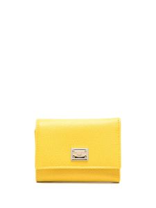 Dolce & Gabbana portefeuille compact à plaque logo - Jaune