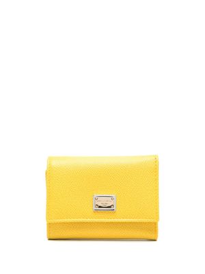 Dolce & Gabbana portefeuille compact à plaque logo - Jaune