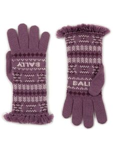 Bally gants en maille fair isle à franges - Violet