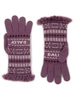 Bally gants en maille fair isle à franges - Violet