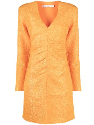 Gestuz robe en jacquard à col v - Orange