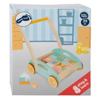 Small Foot houten baby loopwagen met blokken pastel, 35dlg.