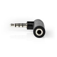 Stereo-Audioadapter | 3,5 mm Male - 3,5 mm Female | 90° Gehoekt | 4-Polig | Zwart - thumbnail