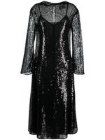 Erika Cavallini robe longue à sequins brodés - Noir - thumbnail