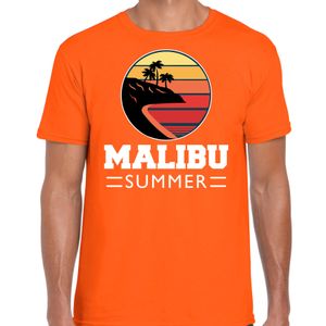 Malibu zomer t-shirt / shirt Malibu summer oranje voor heren