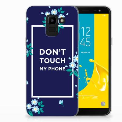 Samsung Galaxy J6 2018 Silicone-hoesje Flowers Blue DTMP Samsung Galaxy J6 2018 Silicone-hoesje Flowers Blue DTMP