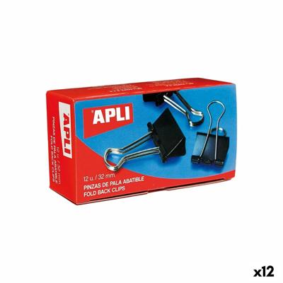 Klemmen Apli Zwart Zilverkleurig 41 mm (12 Stuks)